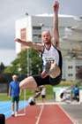 John Carr winner of the long jump at the Scottish Championships, Scotstoun  Stadium, Glasgow.
